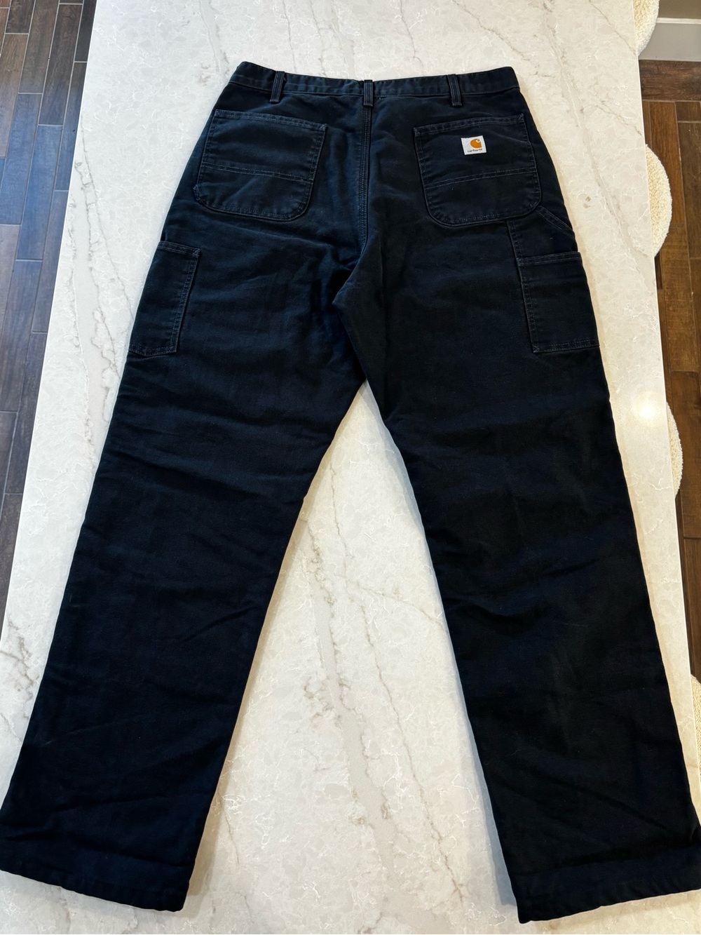 Carhartt 100071 Black Double Knee Flannel Lined Pants 36x34 Discontinued - Picture 5 of 14